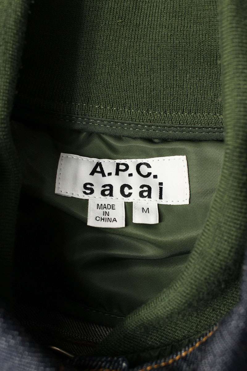 A.P.C. Sacai MA-1 Docking Denim Jacket Multi Size M