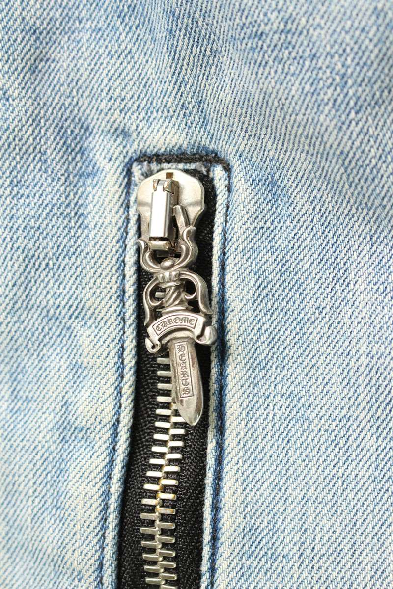 Chrome Hearts MOTORBREATH Dagger Zip Denim Jacket Size S