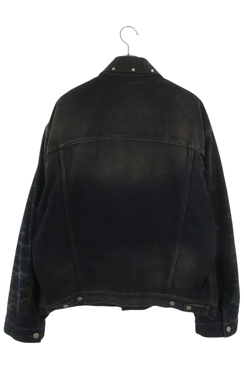 ACNE STUDIOS Leather Collar Vintage Denim Jacket Size M