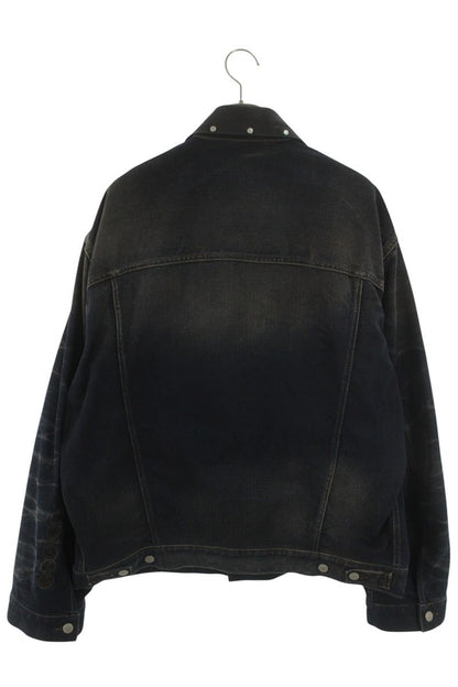 ACNE STUDIOS Leather Collar Vintage Denim Jacket Size M