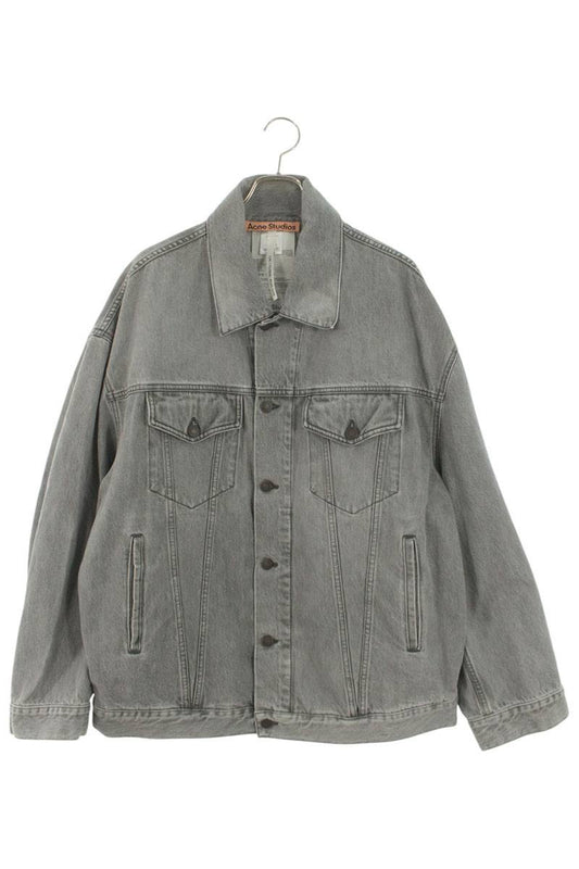 ACNE STUDIOS Gray Oversized Washed Denim Jacket Size S