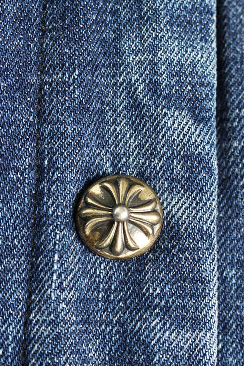 Chrome Hearts SOAP ON A ROPE Boa Lined Denim Jacket Size L