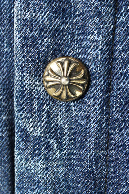 Chrome Hearts SOAP ON A ROPE Boa Lined Denim Jacket Size L