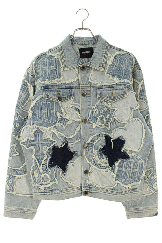 Menace ICONOGRAPHY DENIM PATCH WORK JACKET Blue Size L