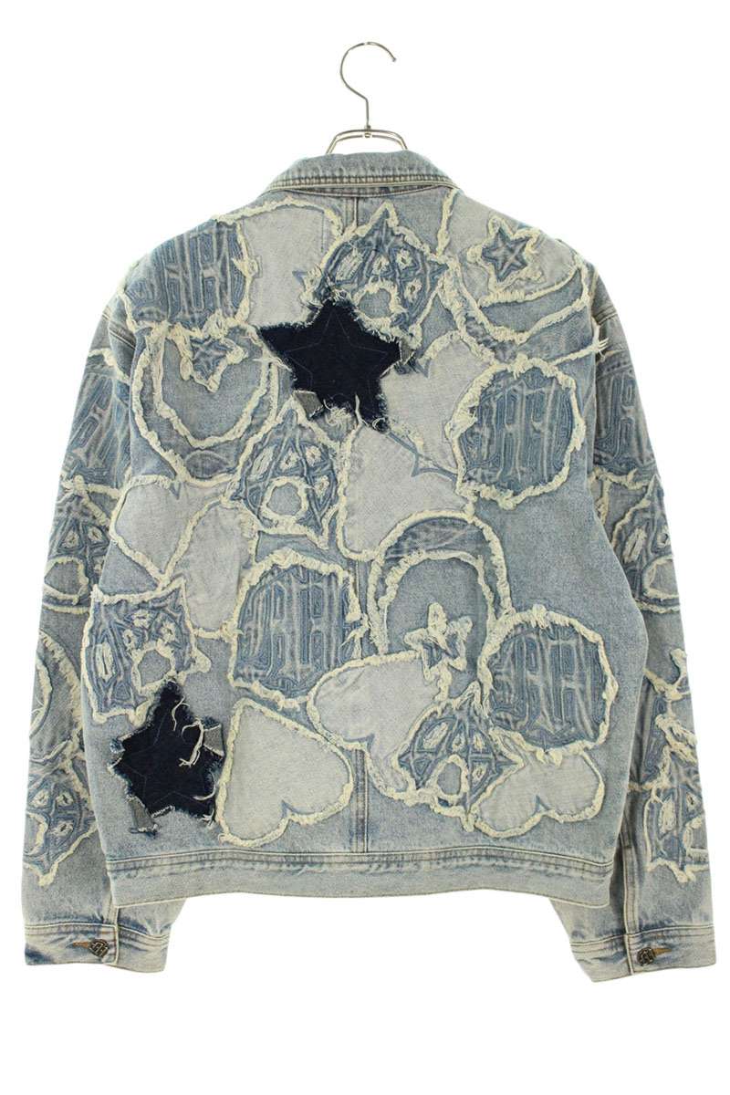 Menace ICONOGRAPHY DENIM PATCH WORK JACKET Blue Size L