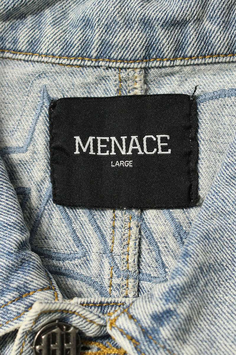 Menace ICONOGRAPHY DENIM PATCH WORK JACKET Blue Size L