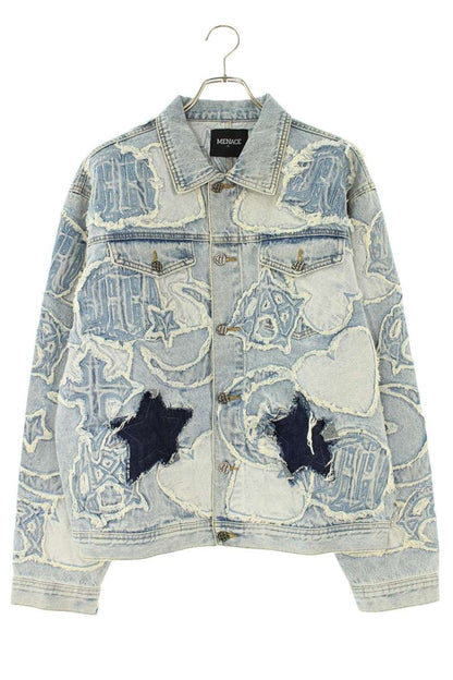 Menace ICONOGRAPHY DENIM PATCH WORK JACKET Blue Size XL