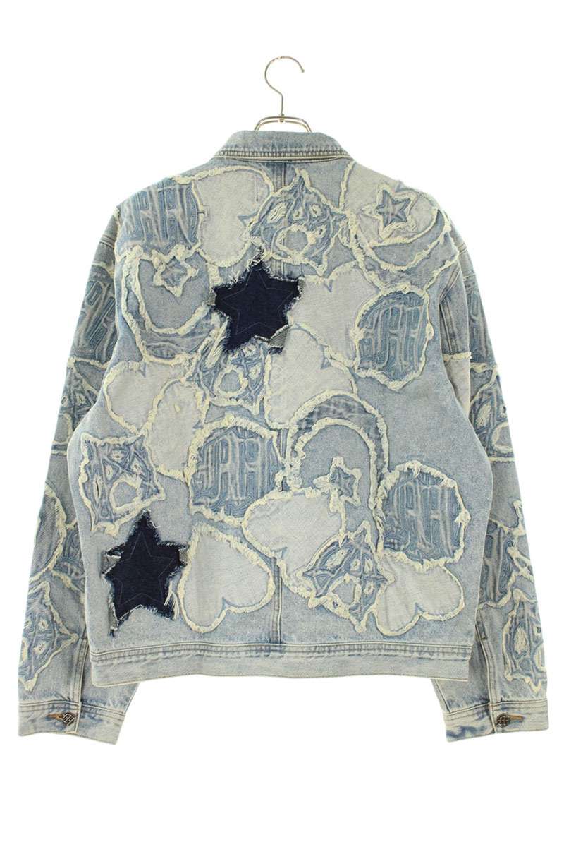 Menace ICONOGRAPHY DENIM PATCH WORK JACKET Blue Size XL
