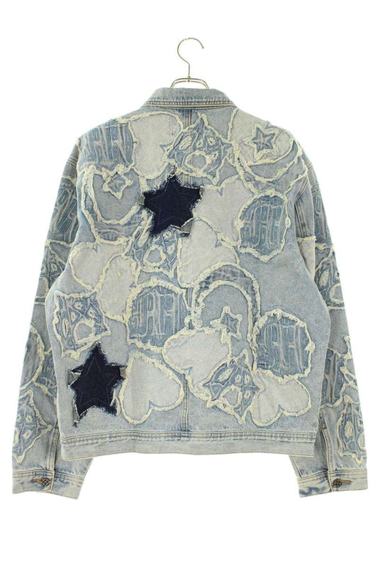 Menace ICONOGRAPHY DENIM PATCH WORK JACKET Blue Size XL