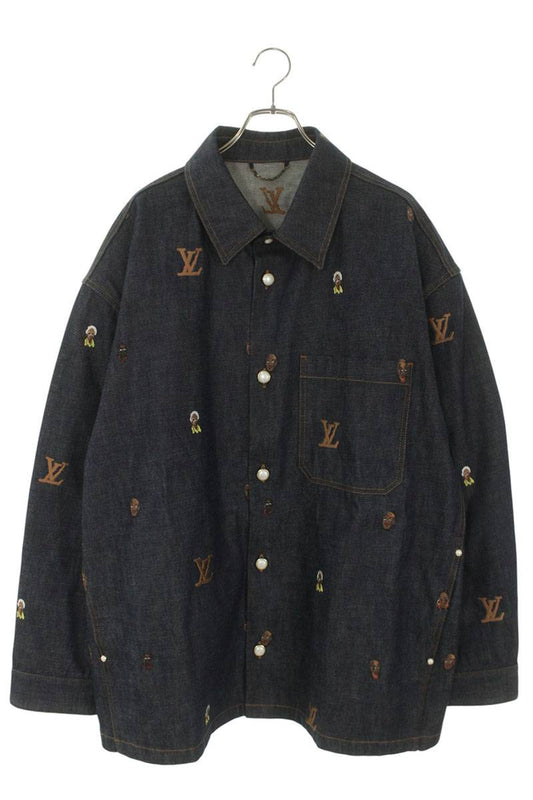 LOUISVUITTON 24SS Embroidered Oversize Denim Jacket Size XXL