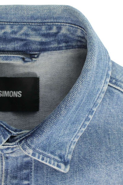 Raf Simons Logo Embroidered Denim Jacket Blue Size M