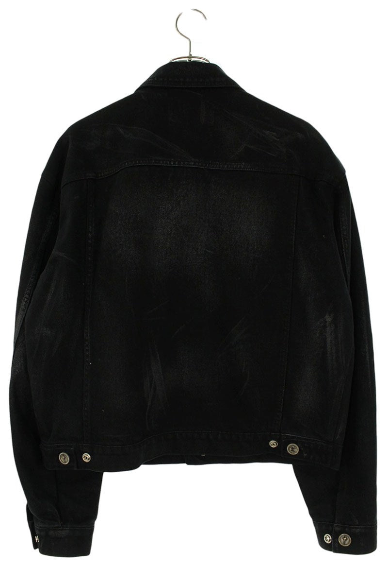 THUG CLUB Black Ribbed Athleisure Denim Jacket Size S