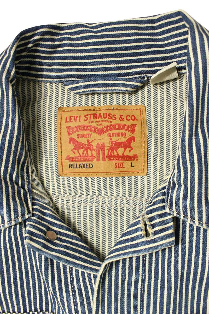 LEVI'S WORKWEAR SUNRISE Hickory Stripe Denim Size L