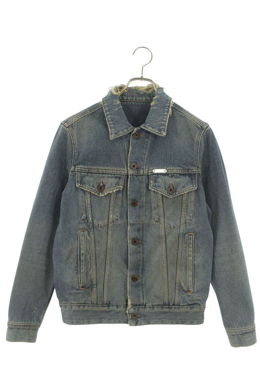 OFF-WHITE Distressed Gradient Arrow Denim Jacket Size XXS