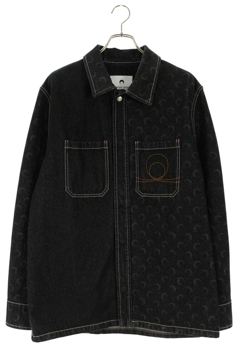 Marine Serre Moon Laser Etched Denim Jacket Black Size M