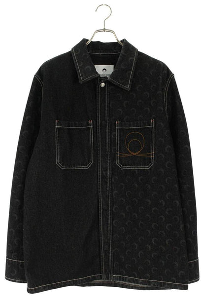 Marine Serre Moon Laser Etched Denim Jacket Black Size M