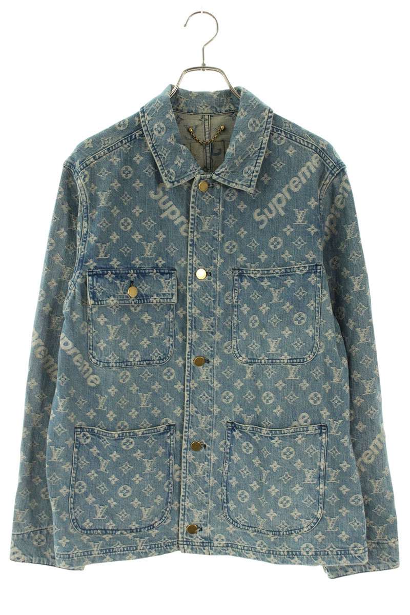 SUPREME LOUISVUITTON 17AW LV Jacquard Denim Chore Size S