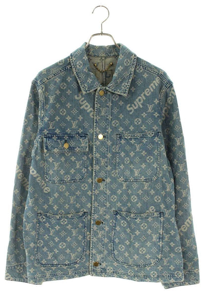 SUPREME LOUISVUITTON 17AW LV Jacquard Denim Chore Size S