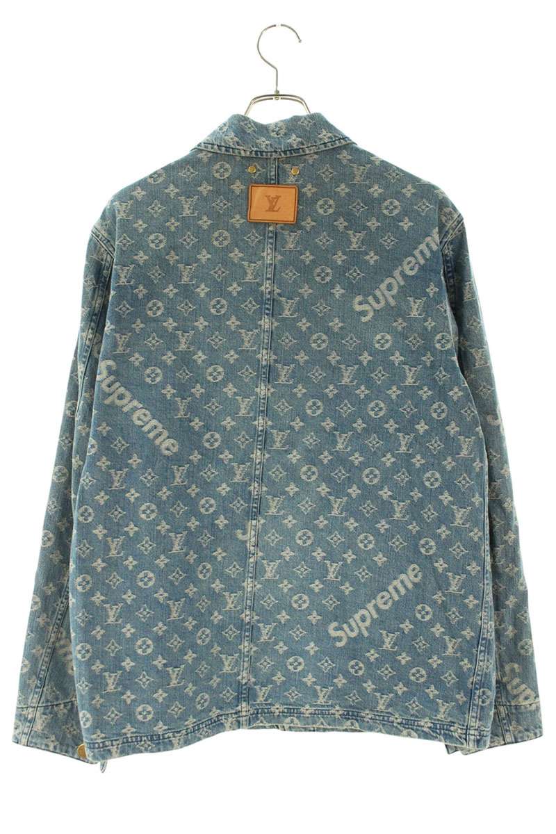 SUPREME LOUISVUITTON 17AW LV Jacquard Denim Chore Size S