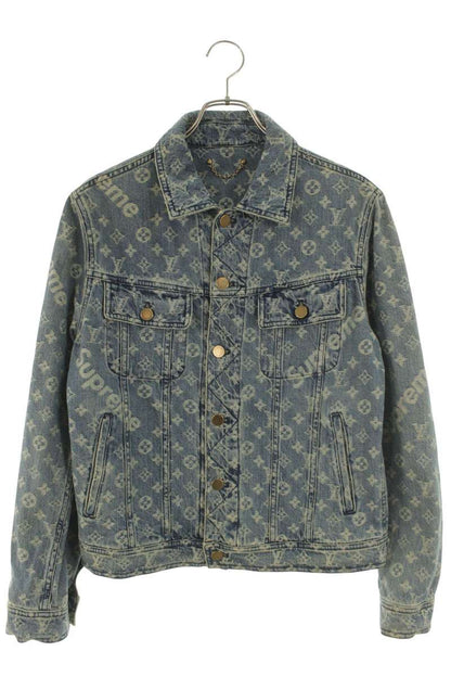 SUPREME LOUISVUITTON 17AW LV Jacquard Denim Trucker Size S