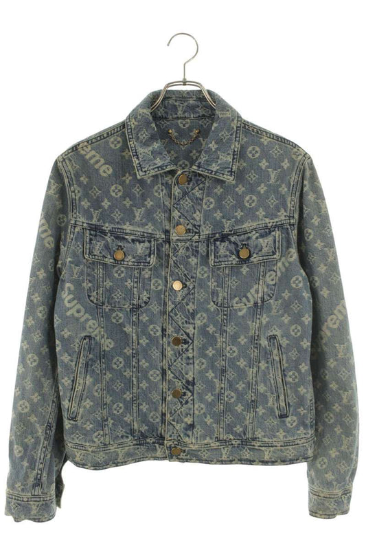 SUPREME LOUISVUITTON 17AW LV Jacquard Denim Trucker Size S