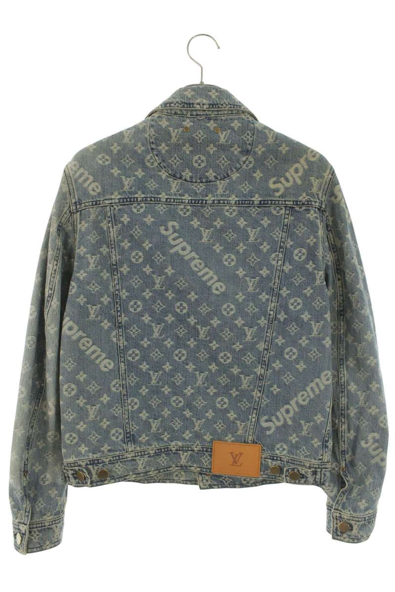SUPREME LOUISVUITTON 17AW LV Jacquard Denim Trucker Size S