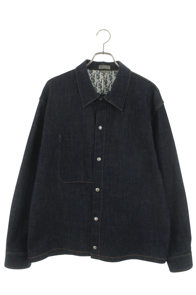 DIOR Lined Oblique Denim Jacket Indigo Cotton Blend Size XL