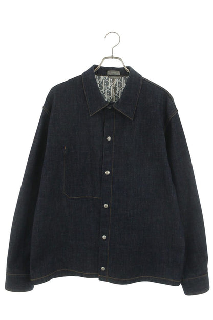 DIOR Lined Oblique Denim Jacket Indigo Cotton Blend Size XL