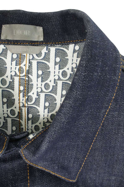 DIOR Lined Oblique Denim Jacket Indigo Cotton Blend Size XL
