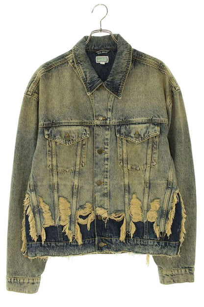 GUESS Distressed Layered Indigo Denim Jacket Size L