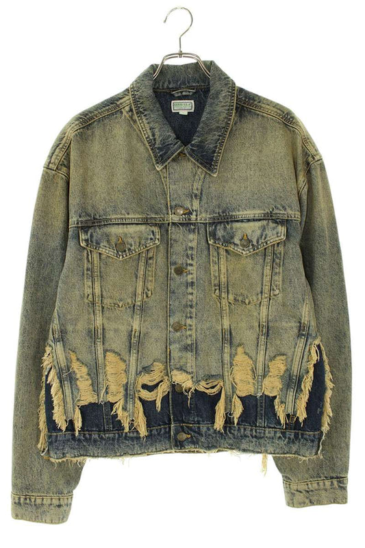 GUESS Distressed Layered Indigo Denim Jacket Size L