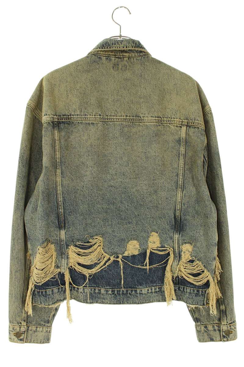 GUESS Distressed Layered Indigo Denim Jacket Size L