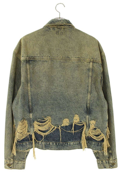GUESS Distressed Layered Indigo Denim Jacket Size L