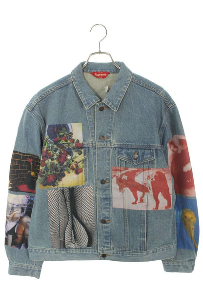 SUPREME 22SS Daido Moriyama Denim Trucker Jacket Blue Size L