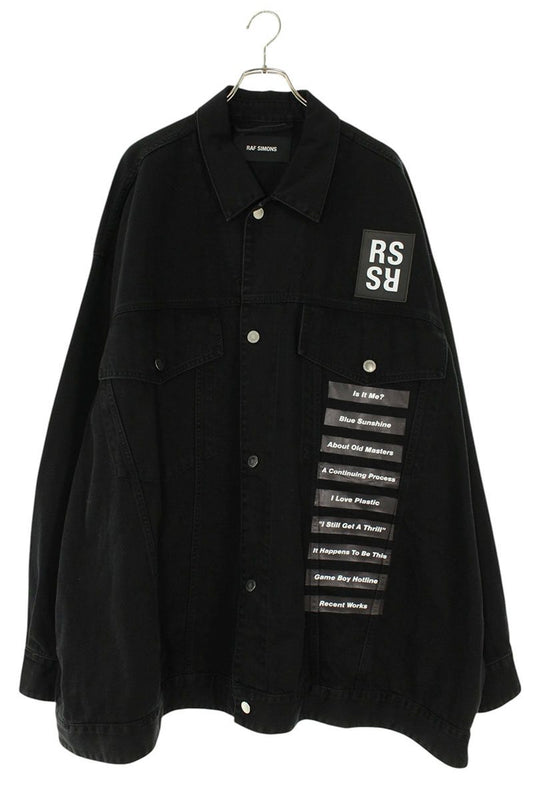 RAF SIMONS 181-723 Oversized Photo Print Denim Jacket Size S
