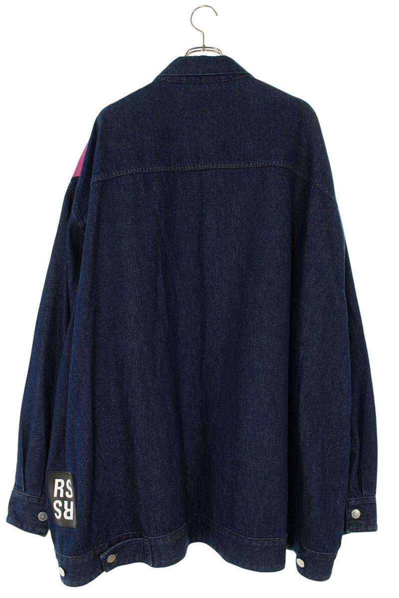 Raf Simons New Order Oversized Print Denim Jacket Blue Size S
