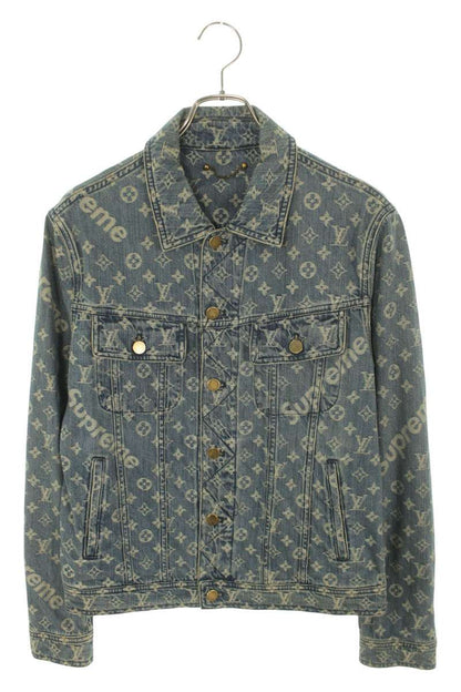 SUPREME LOUISVUITTON 17AW LV Jacquard Denim Blue Size S
