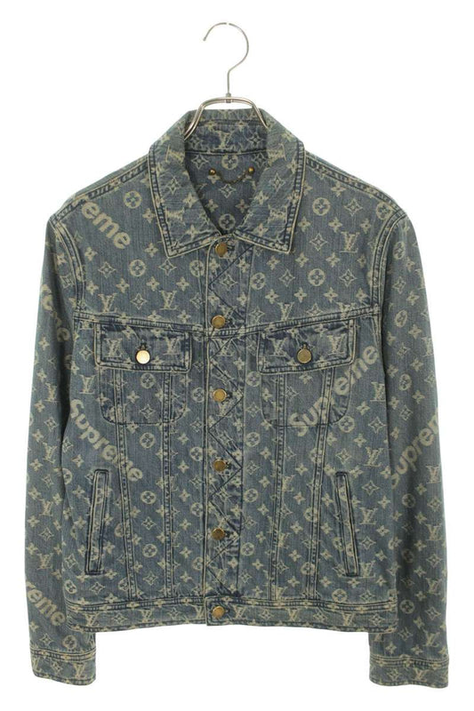 SUPREME LOUISVUITTON 17AW LV Jacquard Denim Blue Size S
