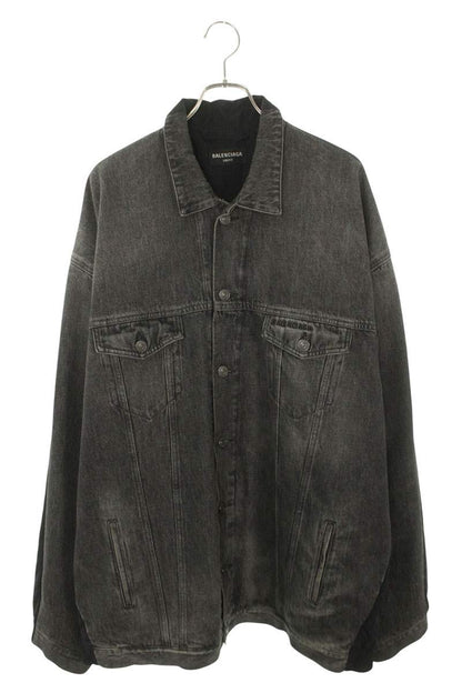 BALENCIAGA Hybrid Track Denim Jacket Black Size XL