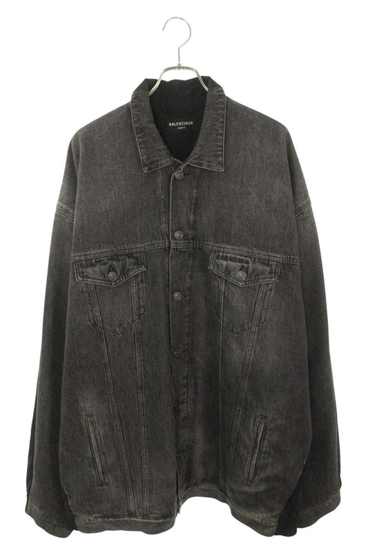 BALENCIAGA Hybrid Track Denim Jacket Black Size XL