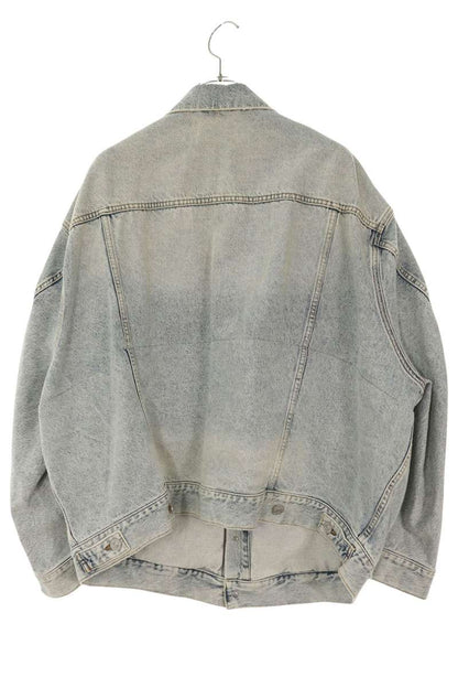 BALENCIAGA Logo Embroidered Oversized Denim Jacket Size XS