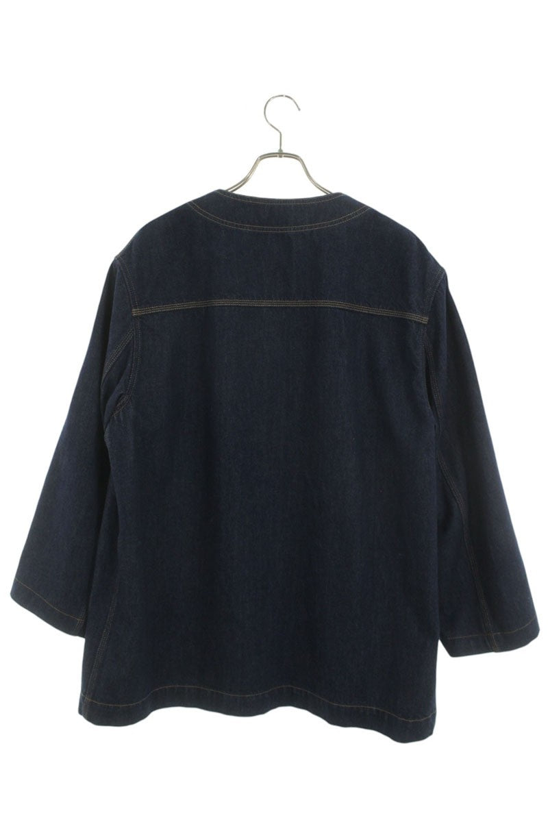 GUCCI Rose Embroidered Coverall Collarless Denim Jkt Size L