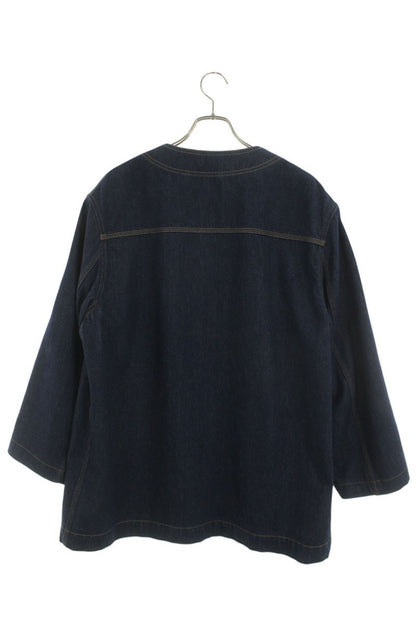 GUCCI Rose Embroidered Coverall Collarless Denim Jkt Size L