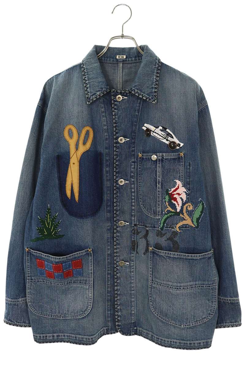 KHOKI 26SS Embroidered Design Denim Jacket Indigo Size M
