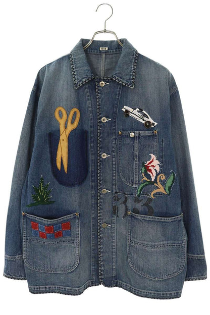 KHOKI 26SS Embroidered Design Denim Jacket Indigo Size M