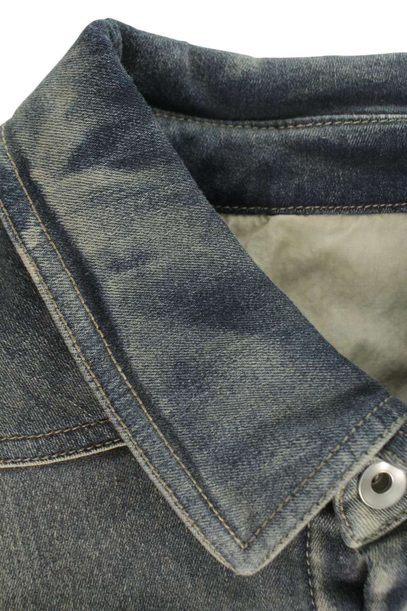 DRKSHDW Washed Cropped Denim Jacket Blue Size S