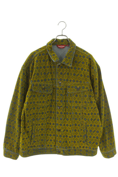 SUPREME 24AW Flocked Logo Denim Trucker Jacket Size XL