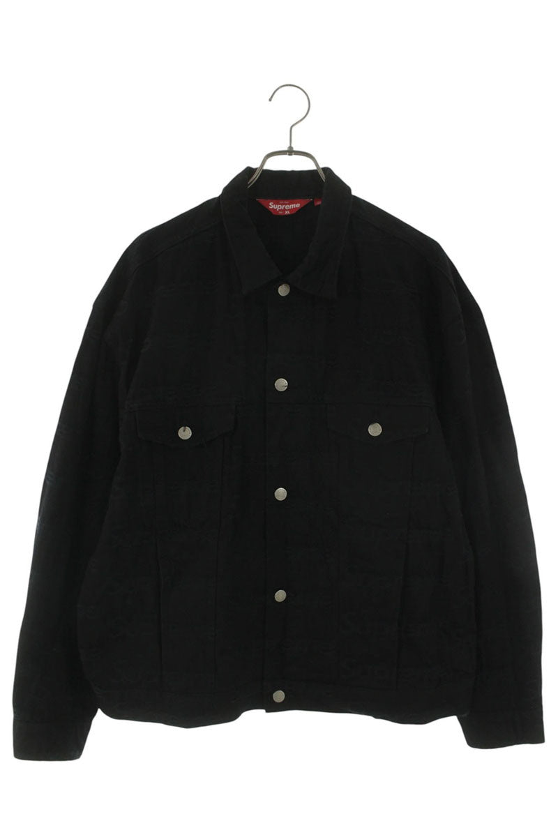 SUPREME 25AW Jacquard Logos Denim Trucker Jacket Size XL