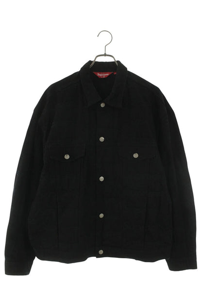 SUPREME 25AW Jacquard Logos Denim Trucker Jacket Size XL