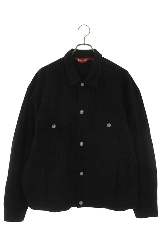 SUPREME 25AW Jacquard Logos Denim Trucker Jacket Size XL
